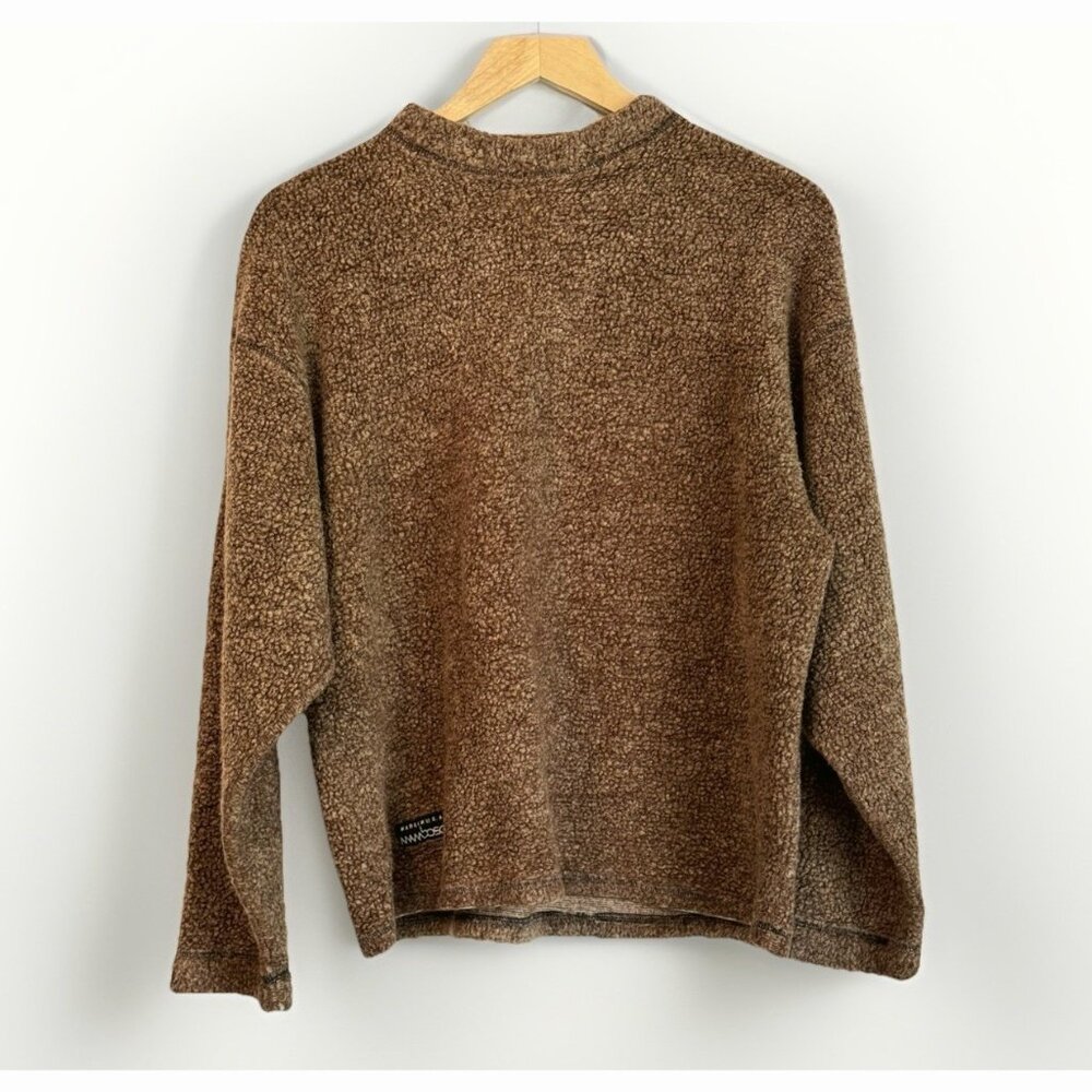 Vintage Mambosok Bigger Brown 90s Fleece Sweater Sz XL Oversized Winter Neutral